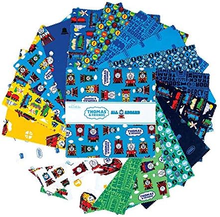 Riley Blake Designs Thomas and Friends All Aboard 10 Inch Stacker, 42 Pcs. (10-11000-42)