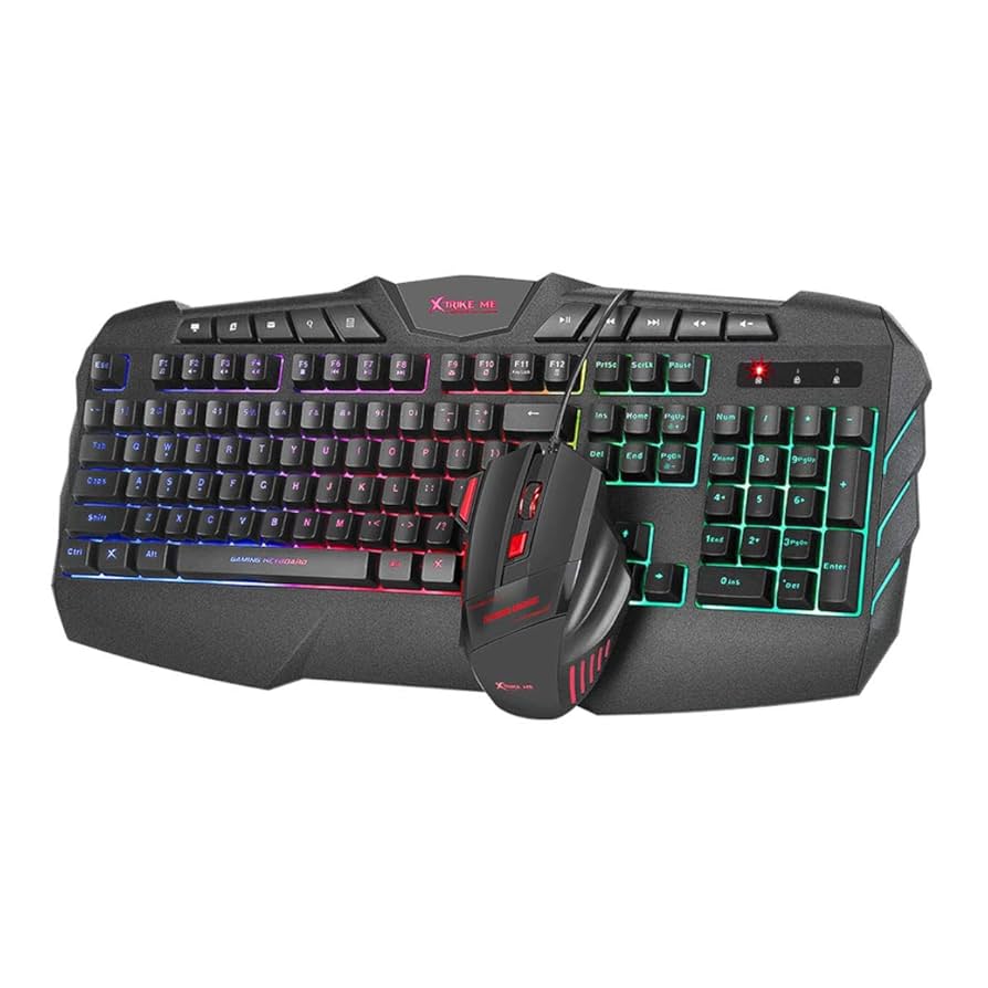 Xtrike Me Rainbow Backlit Gaming Keyboard and Mouse Combo MK