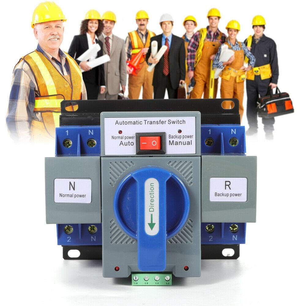 Double Power Transfert Automatique 2P 63A Switch Generator Inverter Micro Break Type Mini Changeover, pour Surveillance, Lutte Incendie, Immeubles de Bureaux