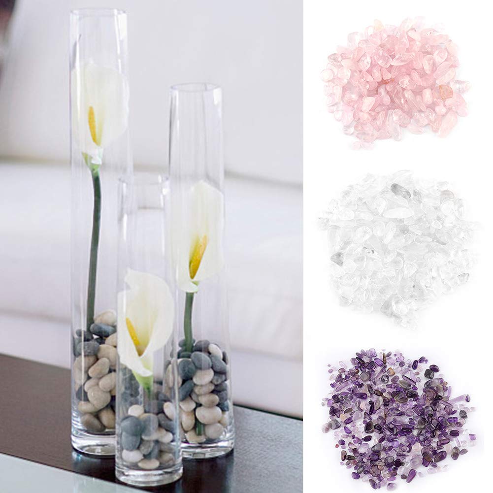 Pièces de Quartz en Cristal Naturel, Copeaux de Pierre Concassés, Peuvent Mettre L'aquarium, Pot de Fleurs, Mettre, Décorer, Démagnétiser Les Ornements, pour Bouddha(Blanc)