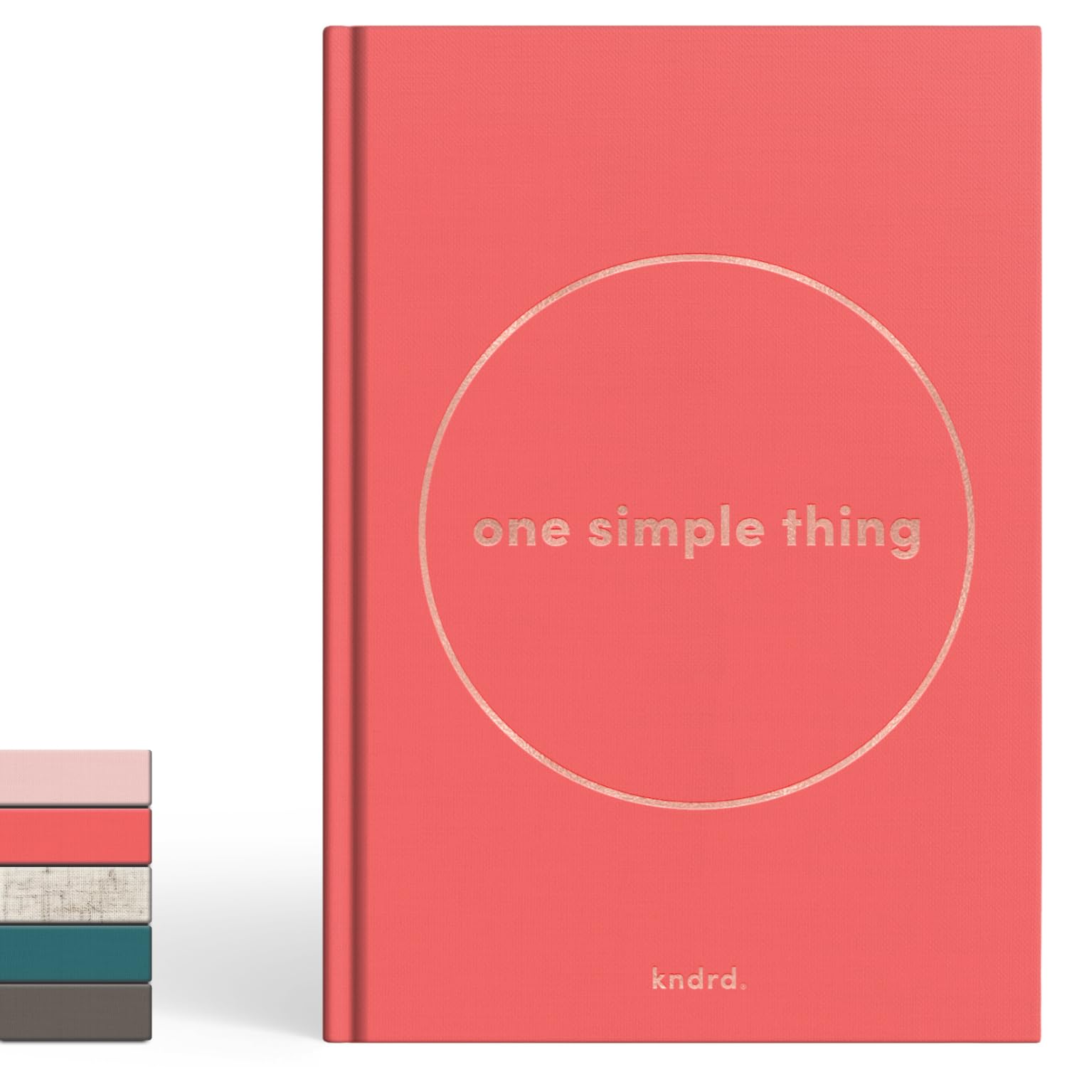 KNDRD One Simple Thing: A Wellness Journal for Women – Daily Self Care, Check-in, Gratitude & Wellness Prompts for Mental Health and Personal Growth. A5 – 3 months. (Guava – Premium Linen)