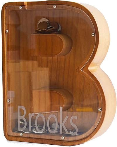 Alcancía de letras de madera grande personalizada, alcancía de letras para niños, alcancía personalizada con nombre personalizado, se puede utilizar