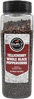 Simply Ingredient Tellicherry Whole Black Peppercorns, 18oz (510g), Black Pepper Grinder Refill, Non- GMO