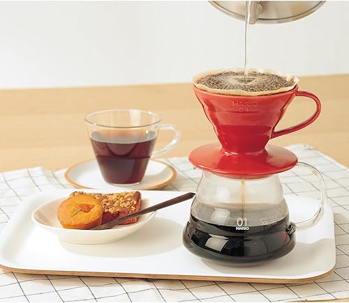 Miniatura 6 de Hario V60 - Cafetera de cerámica para verter sobre cono tamaño 02, color rojo
