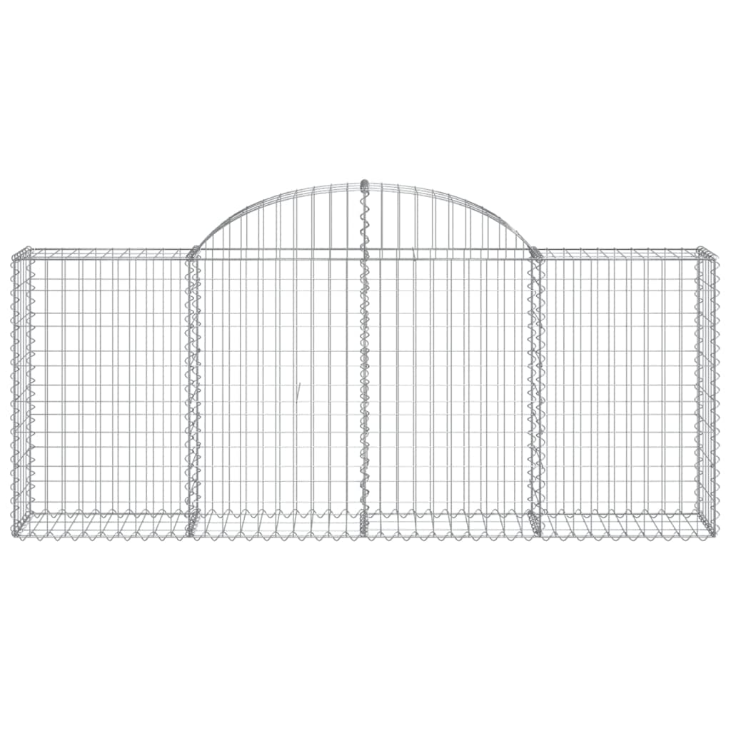 Gaviones de arco alto, 12 unidades, 200 x 30 x 80/100 cm, de hierro galvanizado, para barreras de jardín y protección visual, aislamiento acústico duradero y construcción estable