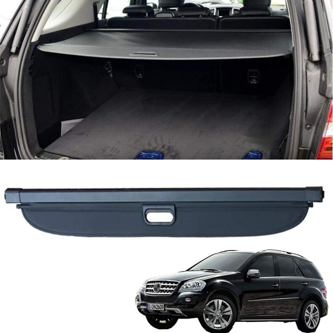 DHONDT Auto Bagagli Protezione Coperchio per Benz ML W164 ML320 300 350 400 500 2006-2012,Coperture Protettive Retrattili Coperture La Privacy