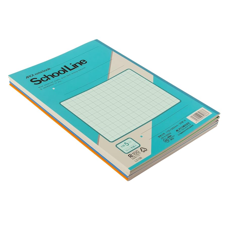 Amazon.co.jp: アピカ 学習帳 スクールライン 5mm方眼罫 セミB5