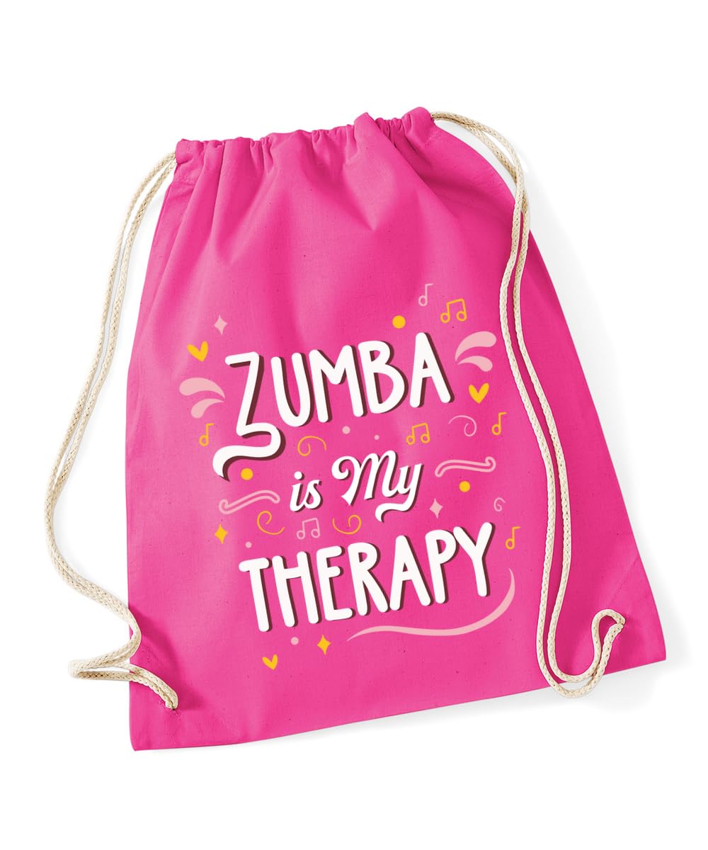 Hippowarehouse Zumba is my therapy Drawstring Cotton School Gym Bag 37cm x 46cm, 12 litres