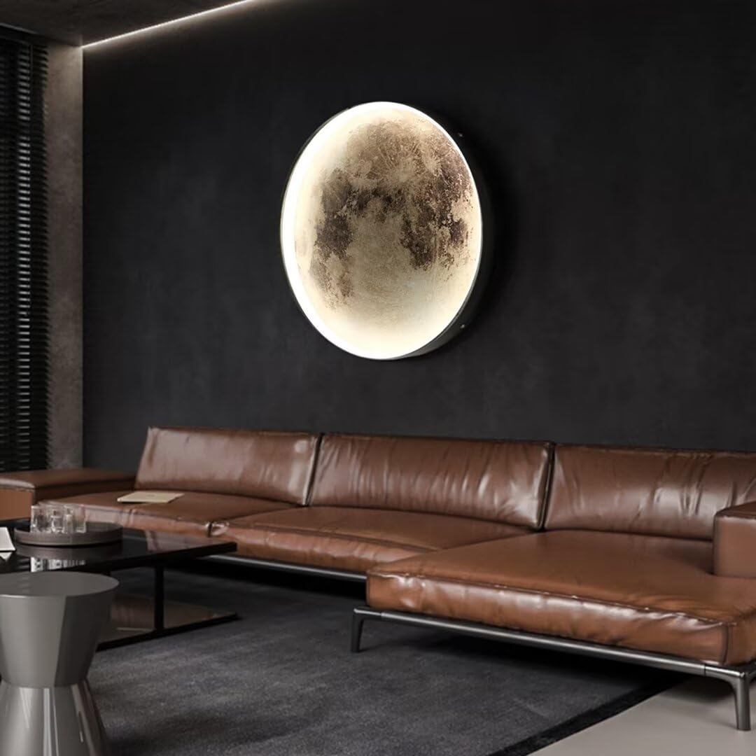 Simulation Mond LED Wandbeleuchtung Luxus Nachttischlampe Dekoration Hintergrund Wandlampe für Korridor Eingang Schlafzimmer Wohnzimmer, 30CM/11.9''