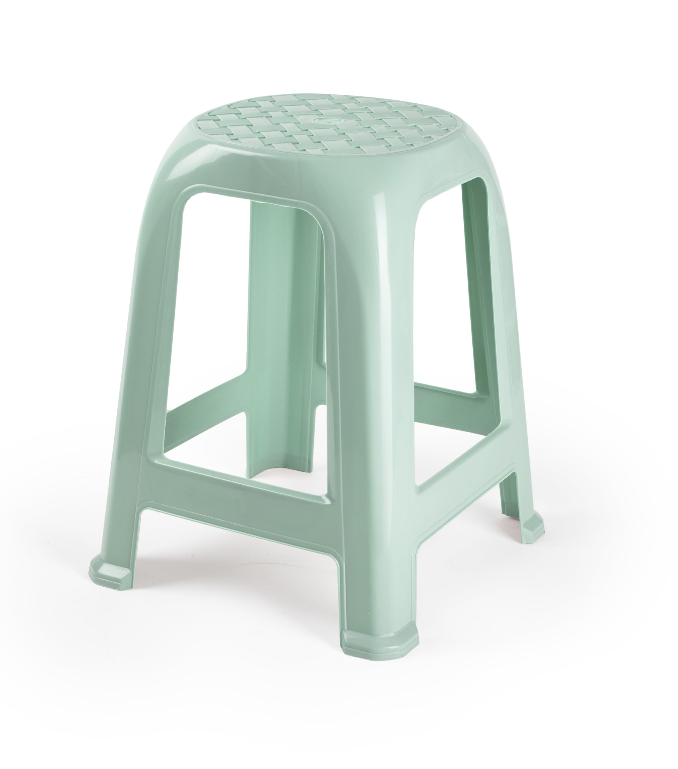 Muddy Hands Large Plastic Sitting Stool for Home or Garden Indoor Outdoor Stackable Chair (Green)