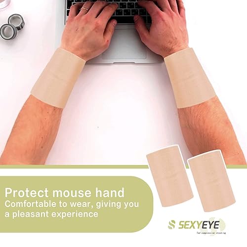 Miniatura 4 de SEXYEYE 1 par de muñequeras, bandas para cubrir el tatuaje del antebrazo para mujeres y hombres, manga de compresión de soporte de muñeca de tenis