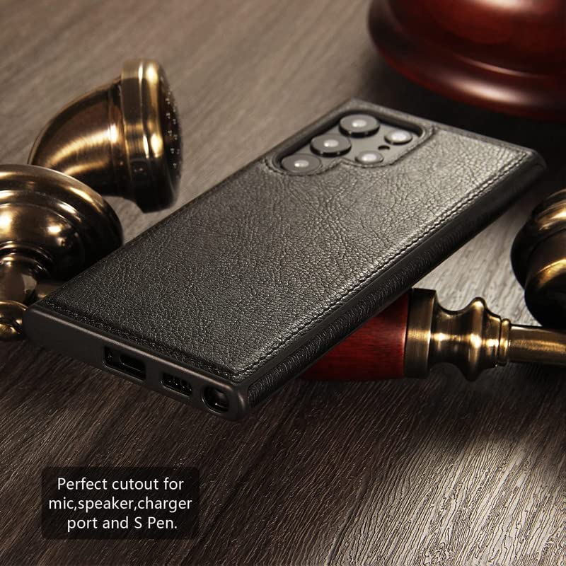 Image of MOBILOVE PU Leather Flexible Back Case Cover for | Samsung Galaxy S24 Ultra 5G (Black)