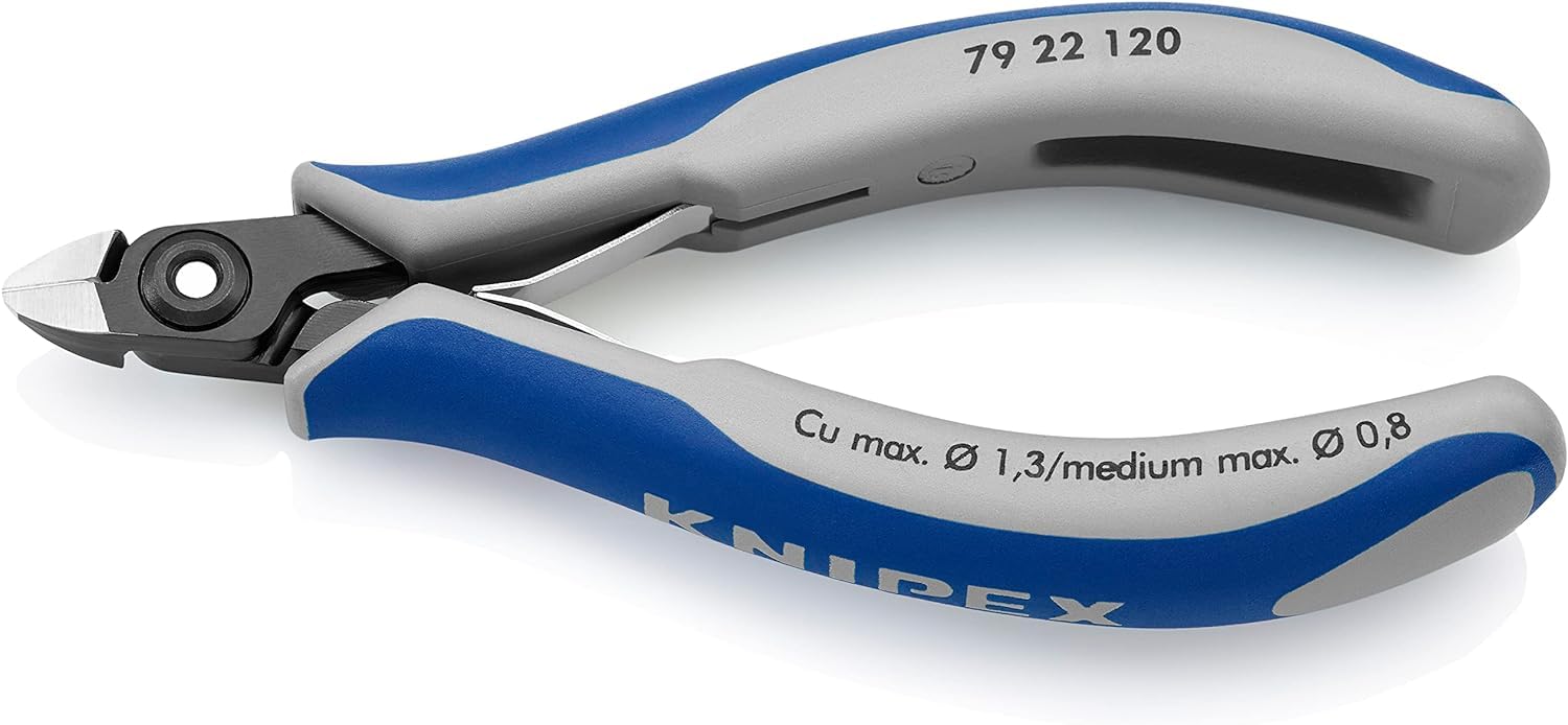 KNIPEX Alicates de precisión de corte diagonal para electrónica con mangos multicomponente 120 mm, 79 22 120