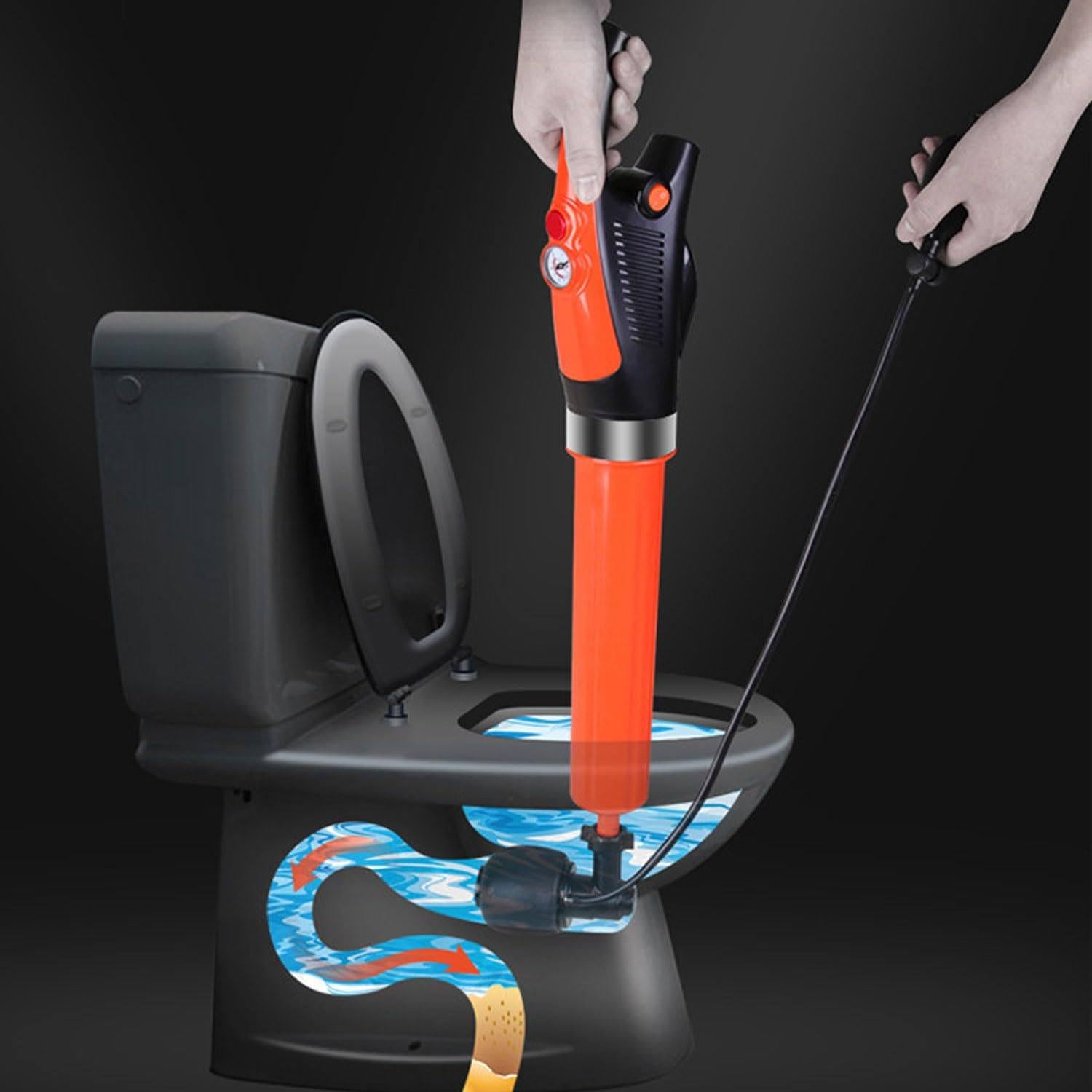 Pistola eléctrica para desatascador de Inodoro, desatascador de tuberías eléctrico de Mano para Uso doméstico, Dispositivo neumático para desbloquear bañeras, lavabos y desagües de Piso