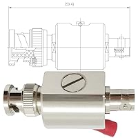 Vista 3 de RFiotasy Pararrayos BNC Dispositivo de protección contra rayos macho a hembra DC-3GHz para comunicación, equipos de monitoreo, protección contra