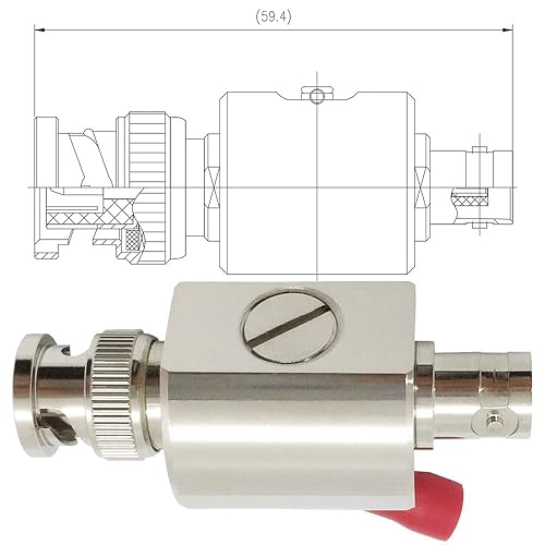 Miniatura 3 de RFiotasy Pararrayos BNC Dispositivo de protección contra rayos macho a hembra DC-3GHz para comunicación, equipos de monitoreo, protección contra
