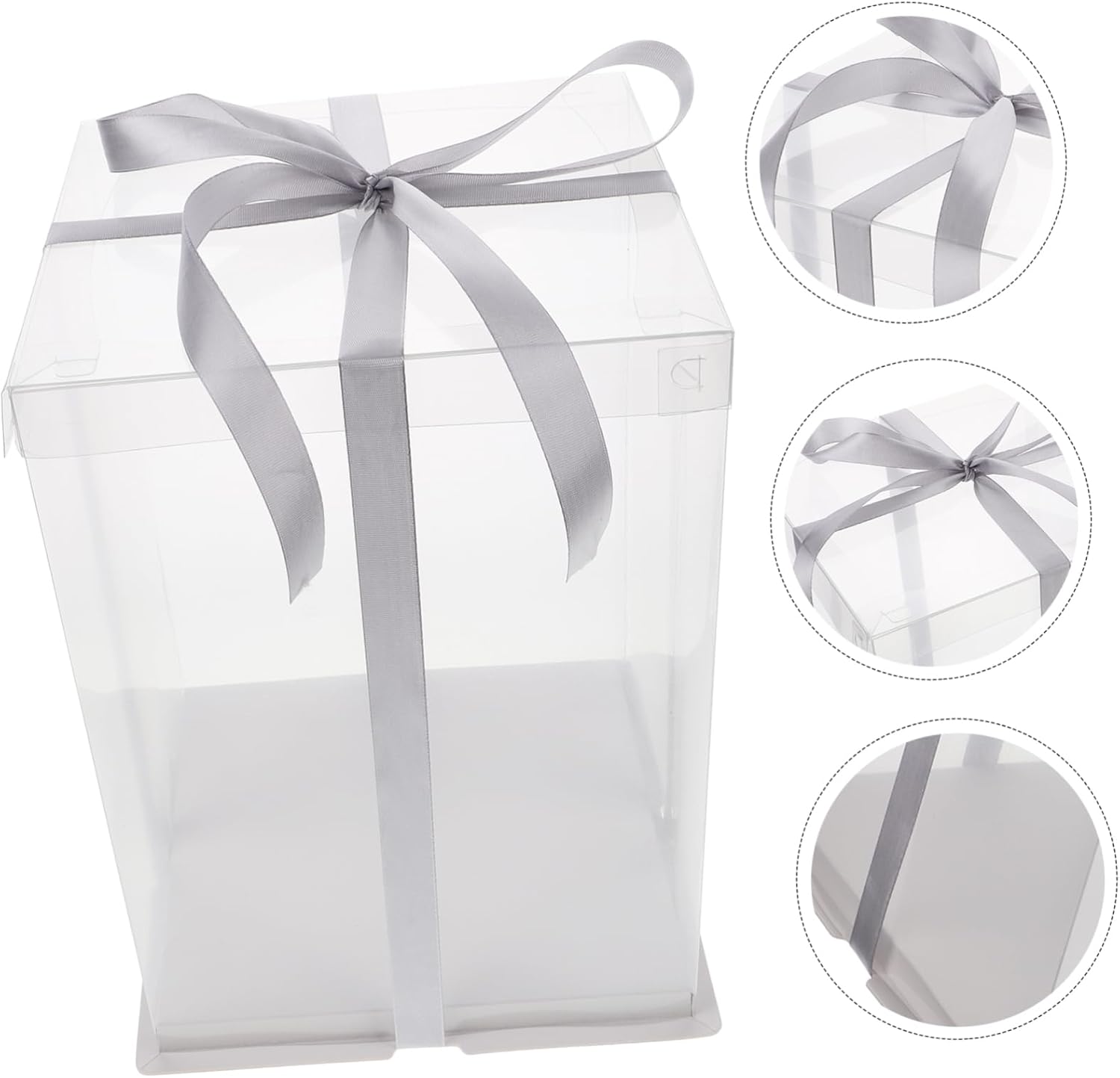 PRETYZOOM 4 Pcs Boxes Plastic Cake Boxes Dessert Containers with Lids Transparent Muffin Containers Cube Cake s Bakery s s Carriers Push Pops Food Grade White Card