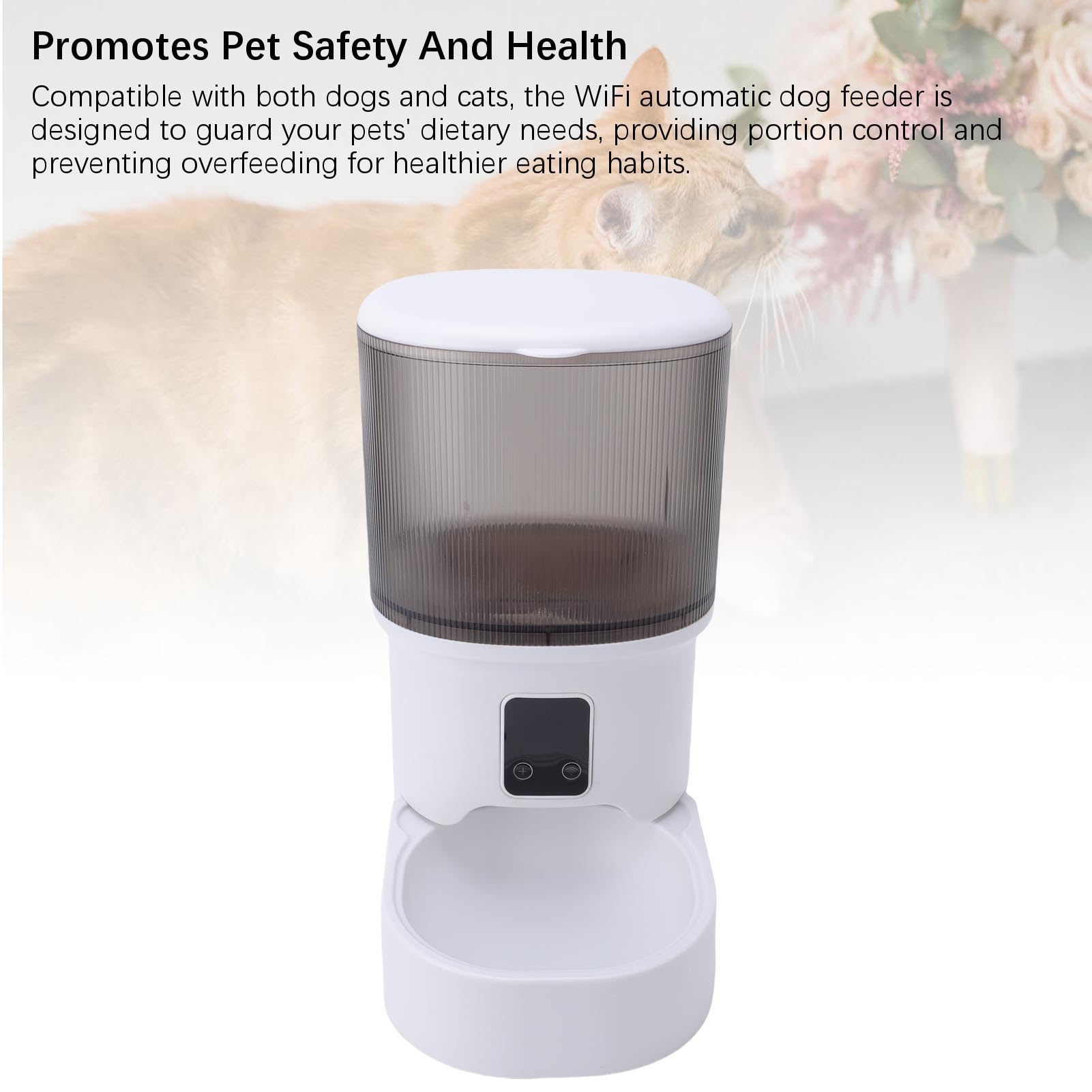 Topiky Mangeoire Automatique Intelligente pour Chat de 4 L avec Contrôle WiFi et Alimentation Programmée pour des Soins Pratiques pour Animaux de Compagnie