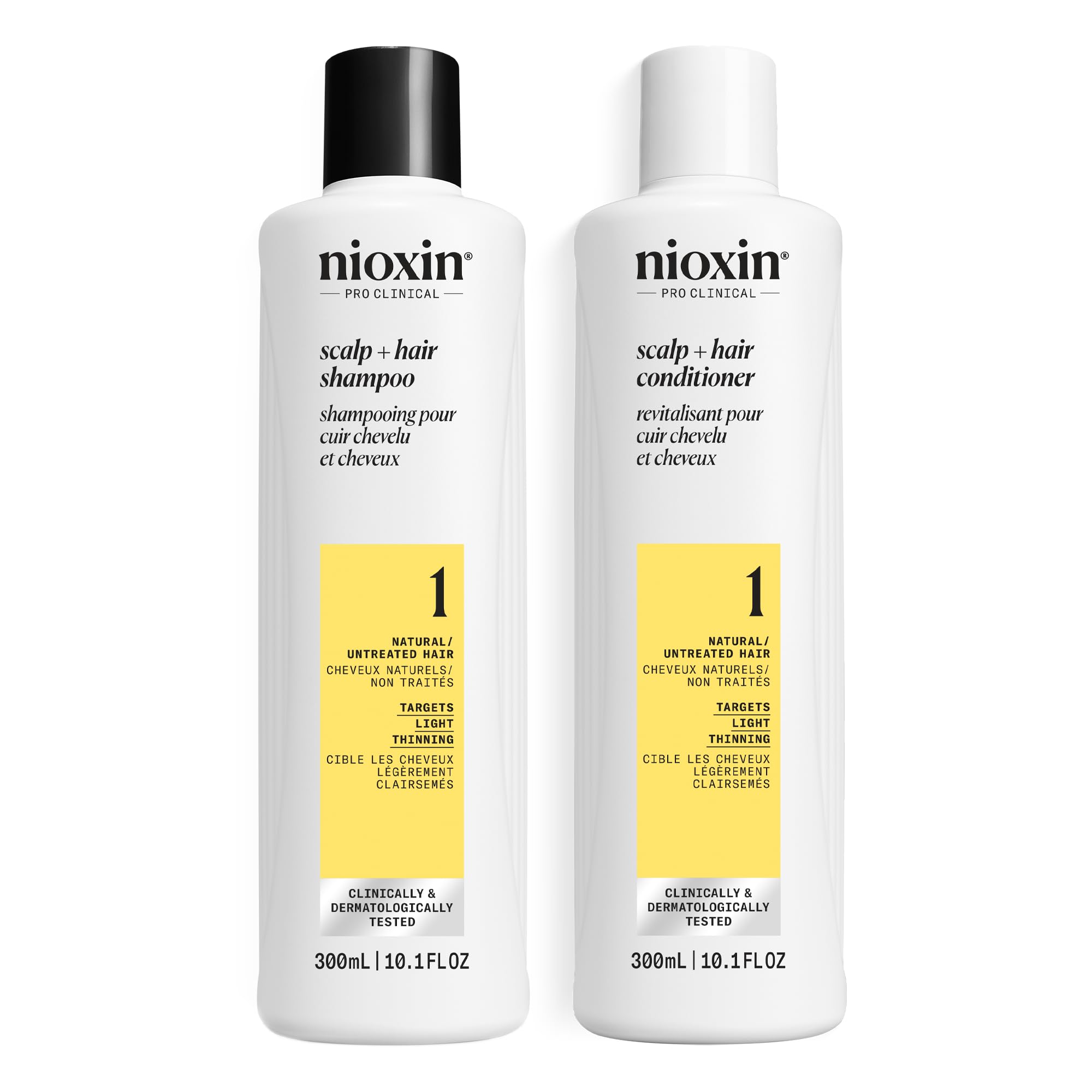 Nioxin Duo Kit | System 1 Scalp + Hair Thickening Shampoo & Conditioner, 10.1 Fl Oz Each | For Natural Hair with Light Thinning