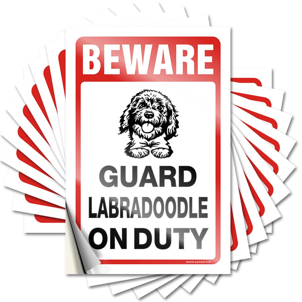 Coffee Saying, Beer Case Beware! Guard Labradoodle On Duty | Funny Quote Teen Decals(8X12CM)
