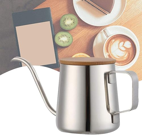 Miniatura 8 de Hervidor de café con cuello de cisne de acero inoxidable de 12 oz11.8 fl oz, cafetera de boquilla larga y estrecha hervidor de goteo de mano para