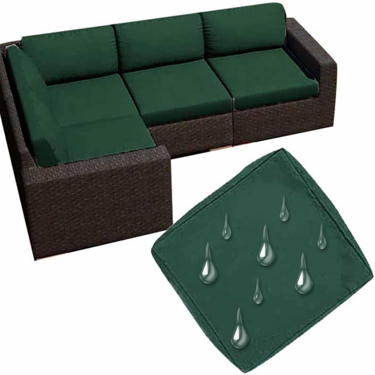 Uwobtn Color20 Replacement Outdoor Cushion Covers Waterproof, 50X50 60X60 Garden Sofa Seat Cushion Slipcover With Zipper, Removable Patio Cushion Covers For Indoor Outdoor Rattan Furnitur(,60X60x10cm)