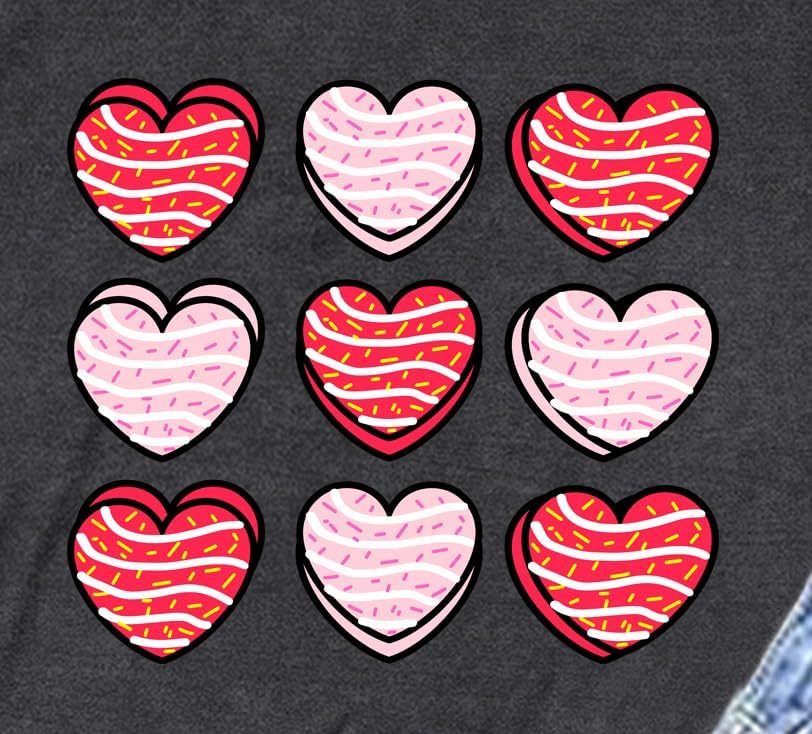 Valentines Shirts for Women Funny Hearts T-Shirt Happy Valentine's Day Tee Tops - Image 5