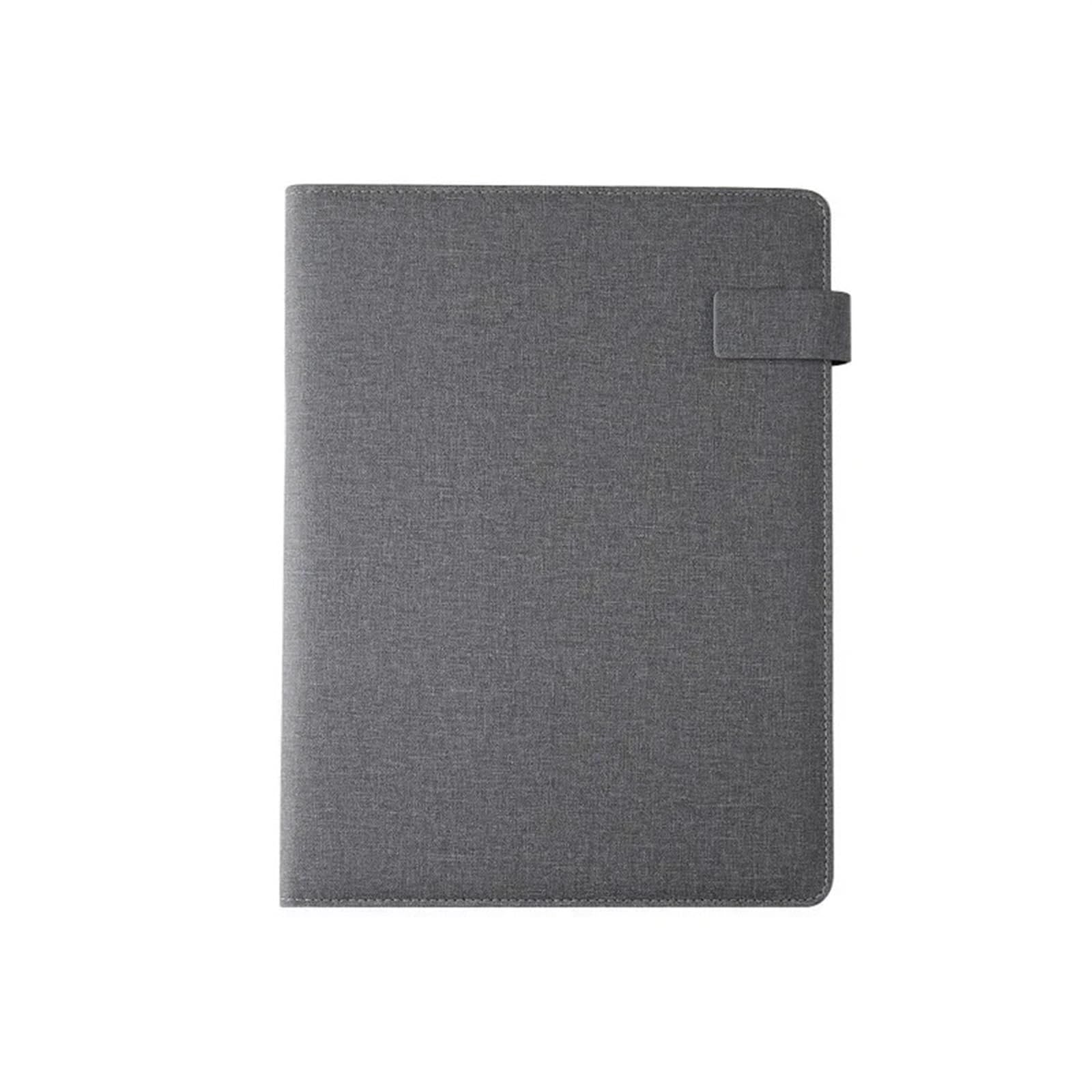 Porte Document Homme Femme Dossiers Conférence d'affaires 1pc Porte-cartes en cuir Organisateur Contrat Fichier à fermeture éclair Multifonctionnel Papeterie Porte Documents(Grey)