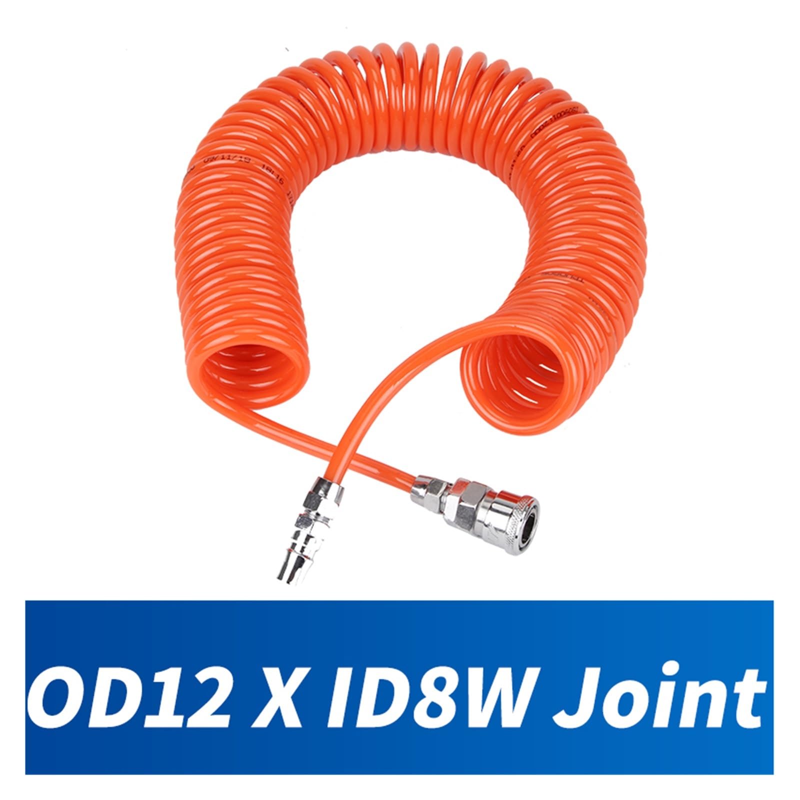 Pneumatyczny wąż spiralny. Pu polyurethane pneumatic spring coiled air hose compressor industrial joints(Od12 X Id8 W Joint 9M)