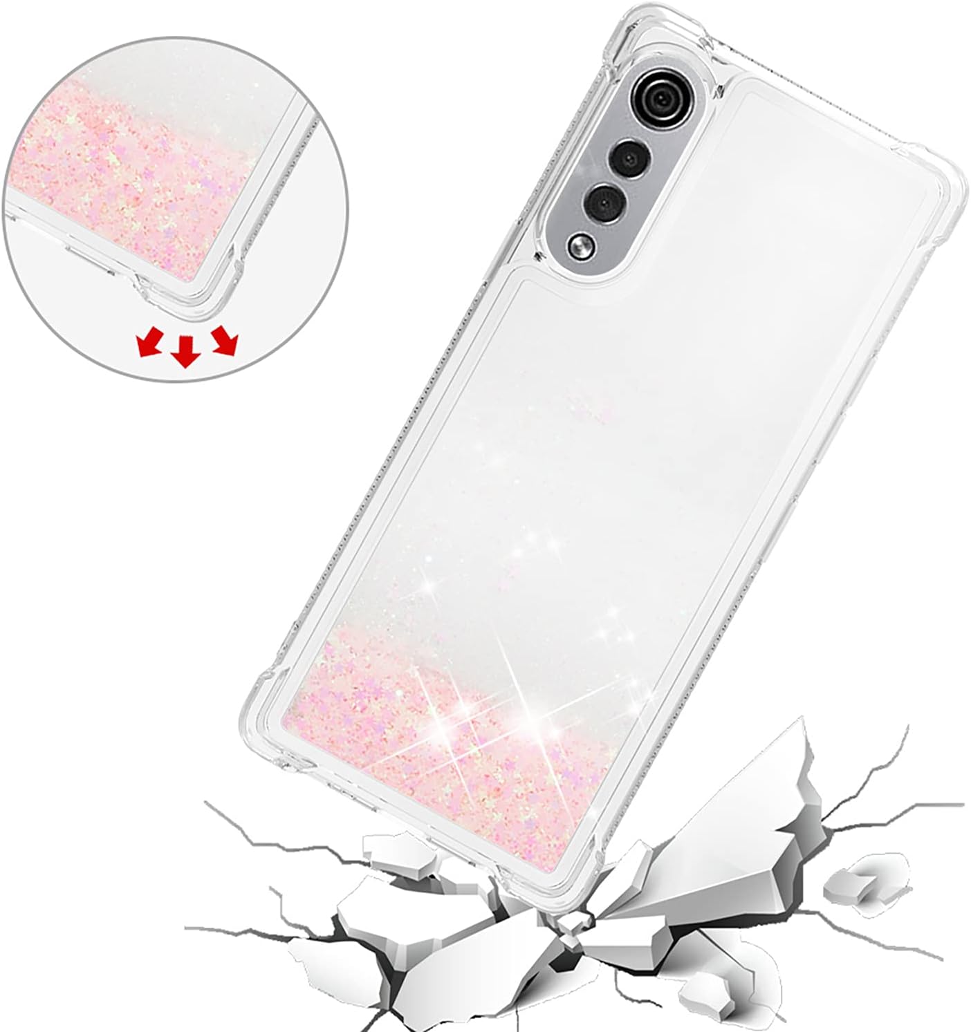 Case for LG Velvet 5G Phone Case,Glitter Liquid Cute Botswana Ubuy