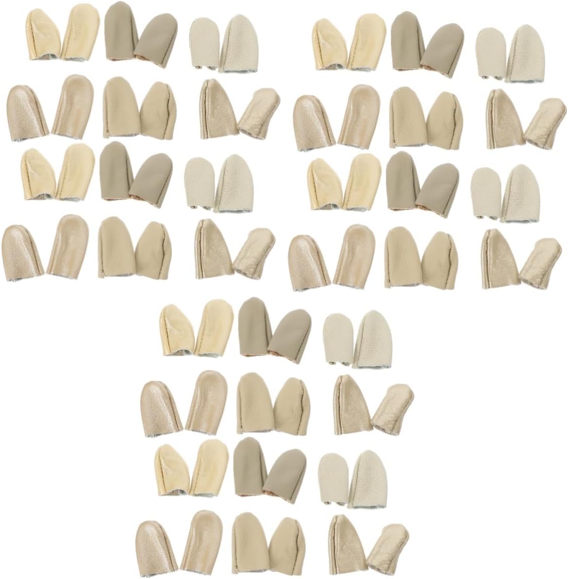 JEWEDECO 36pcs Leather Finger Protectors for Sewing Comfortable Protective Finger Sleeves Thimble for Handcrafting Random Colors Material for Needlework