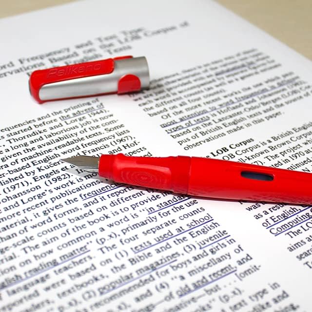 Miniatura 5 de Pelikan Pelikano 802994 - Pluma estilográfica, punta para principiantes, color rojo, en caja, 1 unidad