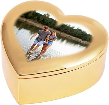 Personalized Heart Jewelry Box with Picture, Custom Keepsake for Women Girl