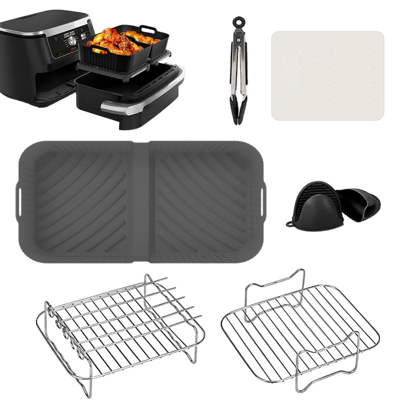 Fodera in silicone per friggitrice ad aria, fodera in silicone per friggitrice ad aria | Teglia da forno riutilizzabile, per il forno da cucina, inclusi fogli di rivestimento, griglie per fri
