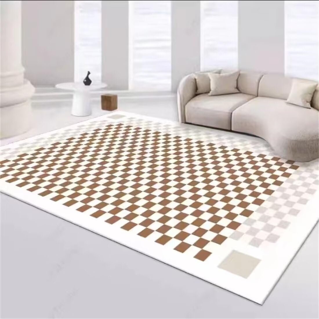 Grand tapis de salon 160x230cm lavable à motif géométrique pour chambre d'adolescent modern