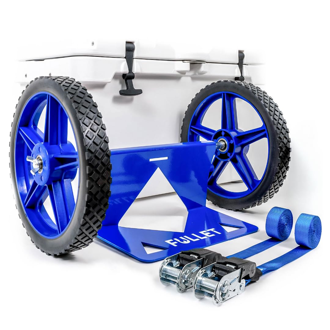 Cooler Wheel Kit for Yeti, RTIC, Igloo and most other brands - Cooler Cart - Easy-to-install Dolly With Wheel Attachment - Durable, Rust-Resistant Powder-Coated Stainless Steel