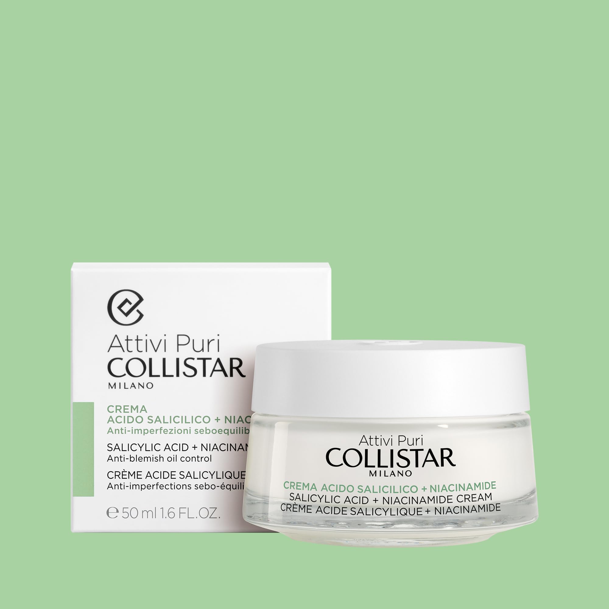 Collistar Kit Attivi Puri Acido Salicilico + Niacinamide, Crema Viso 50ml + Lozione 100ml, Anti-Imperfezioni, Seboequilibrante, Minimizza Pori, Esfolia e Illumina l’Incarnato