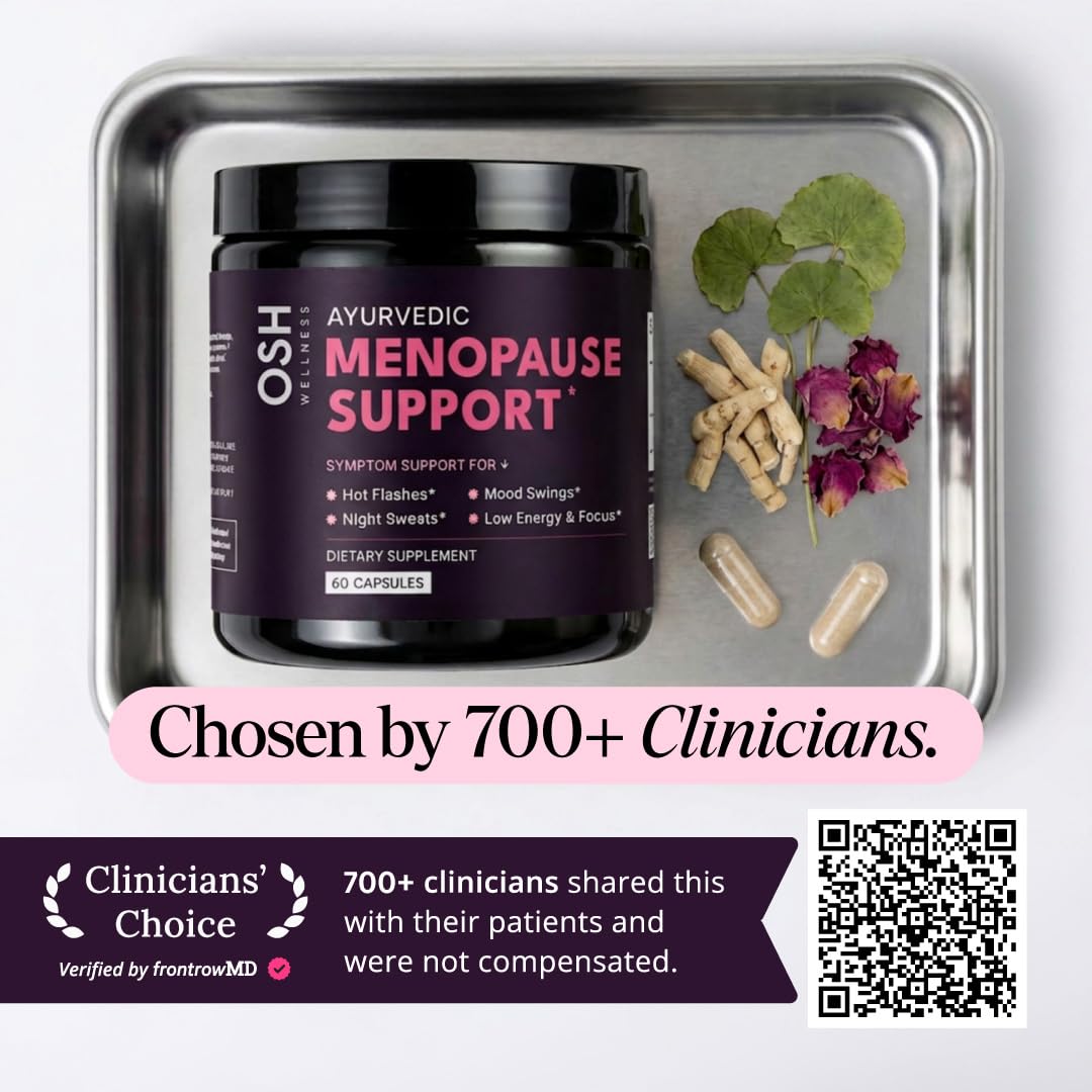 Menopause Supplements for 45+ Women | Hot Flash, Night Sweat & Mood Swing Support | Ayurvedic Herbal Blend with Shatavari, Ashwagandha, Black Cohosh | Cortisol & Estrogen Balance | 60 Capsules — Amazon image 3
