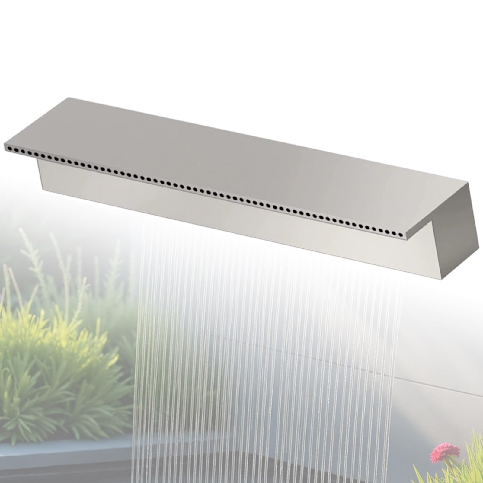 ZhlCrioxenic Waterfall Spillway Fountain, Outdoor Waterfall Spillway, Seamless Welded Waterfall Outlet; Suitable For Coastal Terraces, Resorts, And Seaside Water Gardens 120cm-Standard