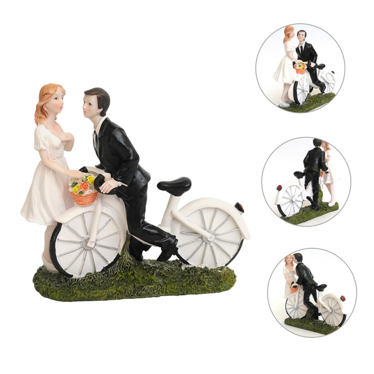 PRETYZOOM 3St Kuchenpuppe hochzeitsfiguren wedding Hochzeitsgeschenkidee wedding favours Hochzeitstorte Topper figur braut und bräutigam Hochzeitsdekoration aus Harz zartes Kuchendekor