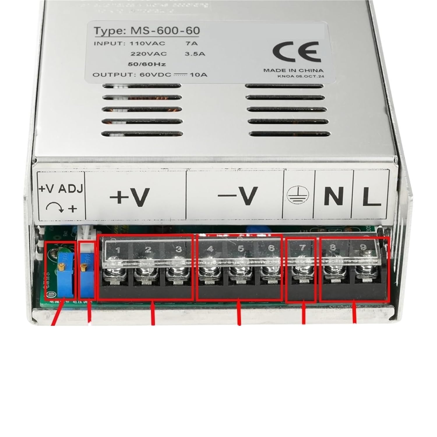 Adjustable 500W 600W 1000W 1500W Power Supply 0-12V 13.5V 15V 24V 36V 48V 60V 72V 85V 90V 110V 150V 200V 110/220V Ac to Dc Smps(0-36VDC_Brown)