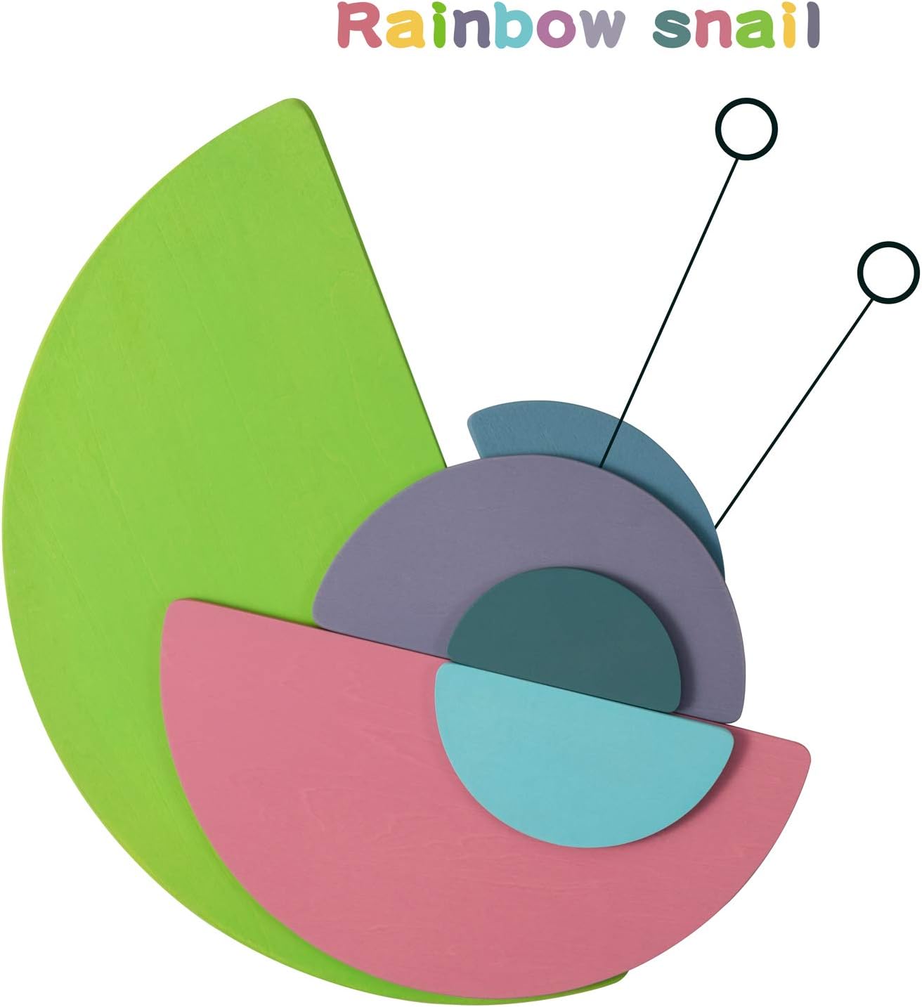 Wooden Pastel Semicircle Stacker Toys, 11Pcs Semicircle Pastel Rainbow Stacking Puzzle, Rainbow Building Blocks Board Set for Kids, Learning Creative Thinking Toys