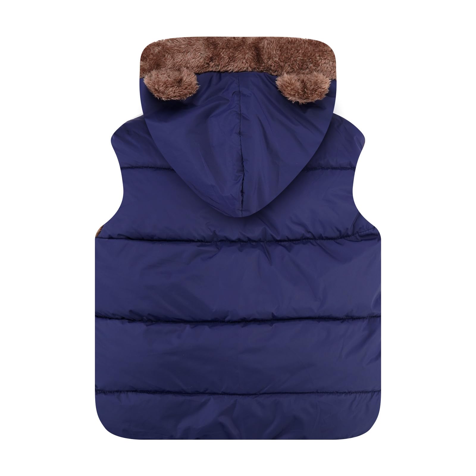 JiAmy Chaleco de invierno para niños con capucha, chaleco acolchado a prueba de viento, sin mangas, bonito con orejas de oso, para primavera, otoño, invierno, para 18 meses a 6 años