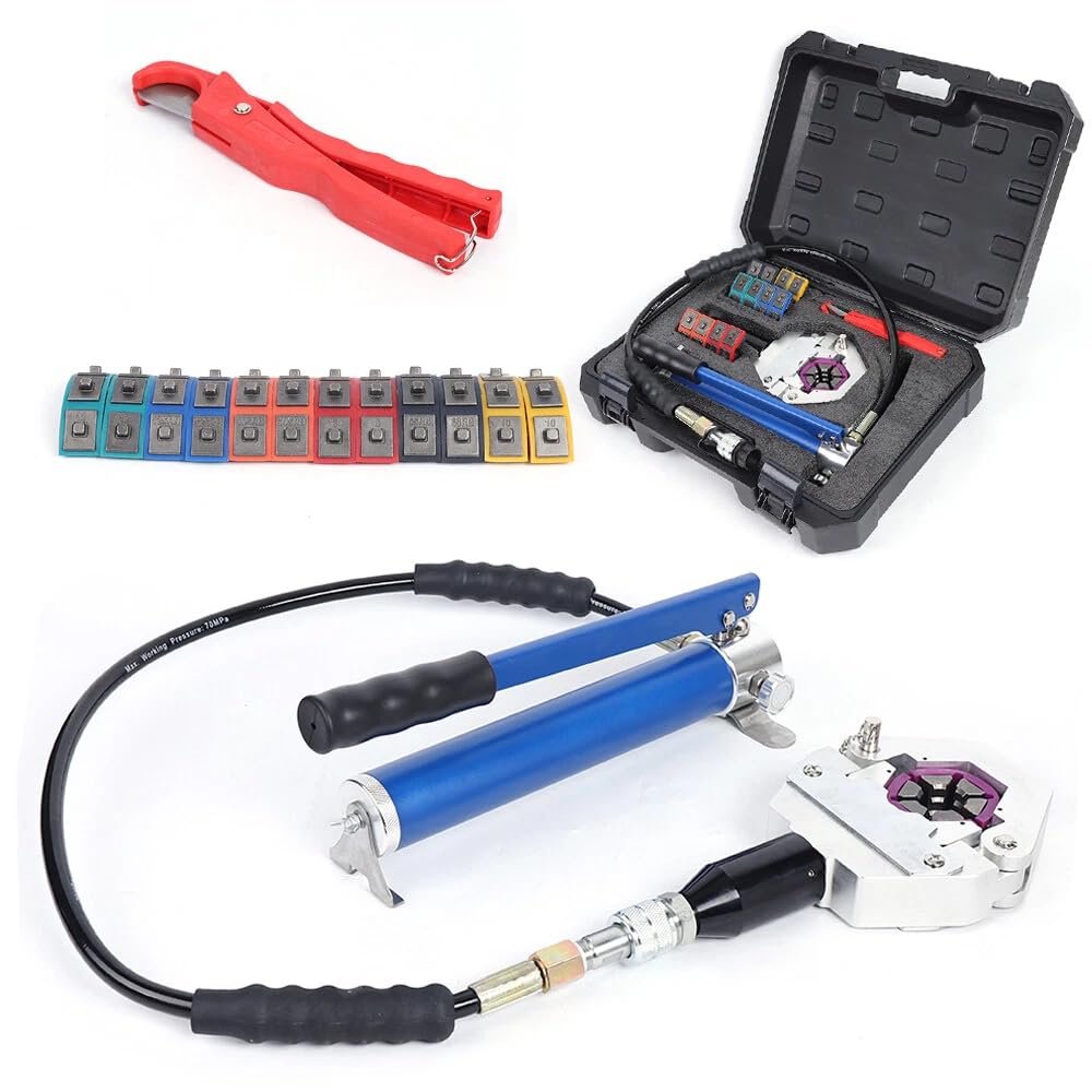 Hydraulische A/C Schlauch-Crimper Manuelle Kit Hydraulikschlauch Crimpwerkzeug Presszange Crimp Werkzeug für Air Conditioning Schlauch Reparatur