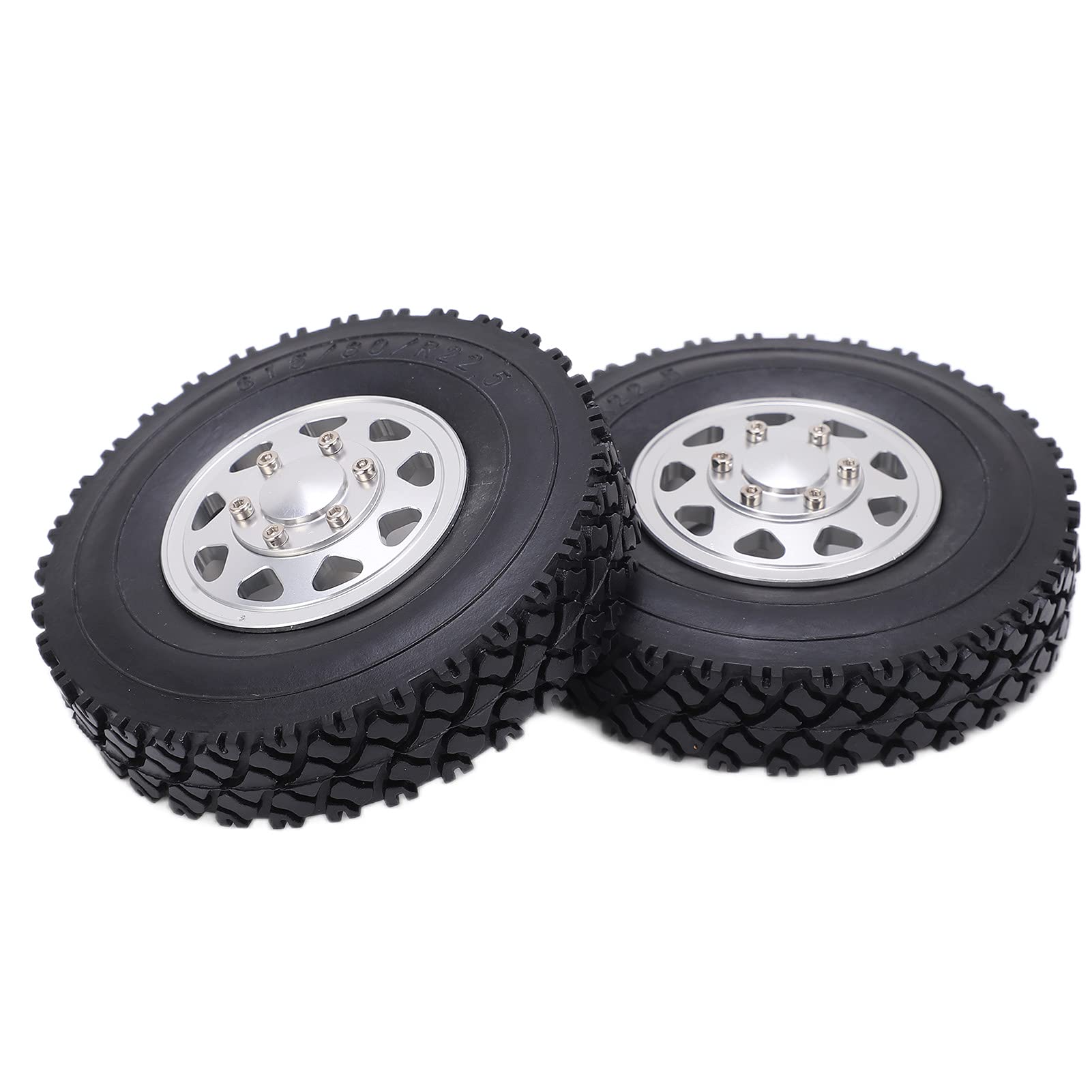 Metalllegierung Vorderradnabe Gummireifen RC Anhänger Traktor LKW Autozubehör (Silver)