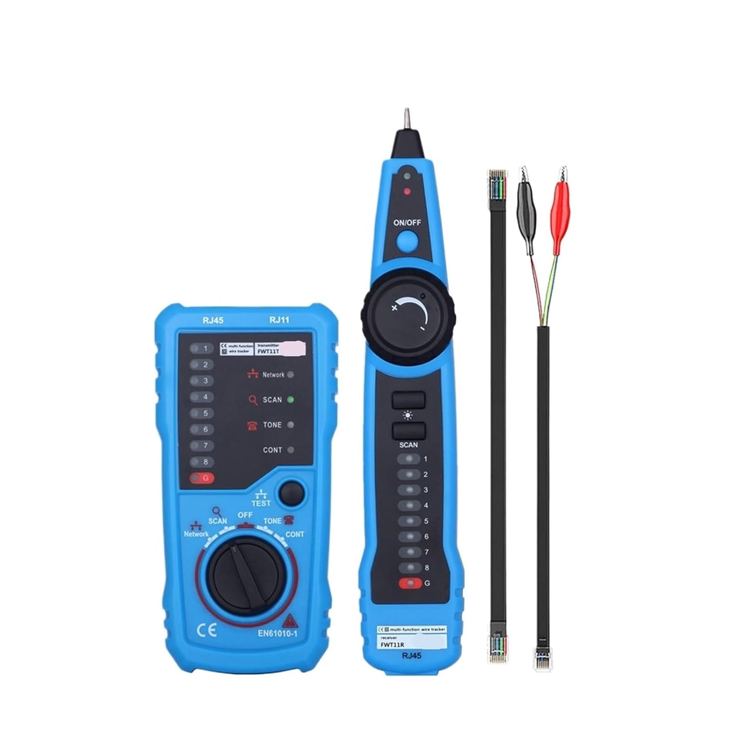 FWT11 RJ11 RJ45 Cat5 Cat6 Telephone Wire Tracker Tracer Toner Ethernet LAN Network Cable Tester Line Finder(FWT11 with S1 New)