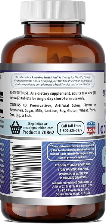 Amazing Formulas Potassium Iodide Supplement | 130 Mg | 120 Tablets | Non-GMO | Gluten-Free | Made in USA