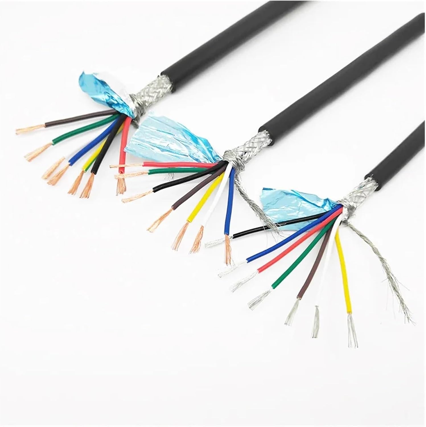 通信機器 RVVP 7コア シールドケーブル 24 22 20 18 17 16AWG 1/5/10メートル 制御信号 銅線 ブラッ