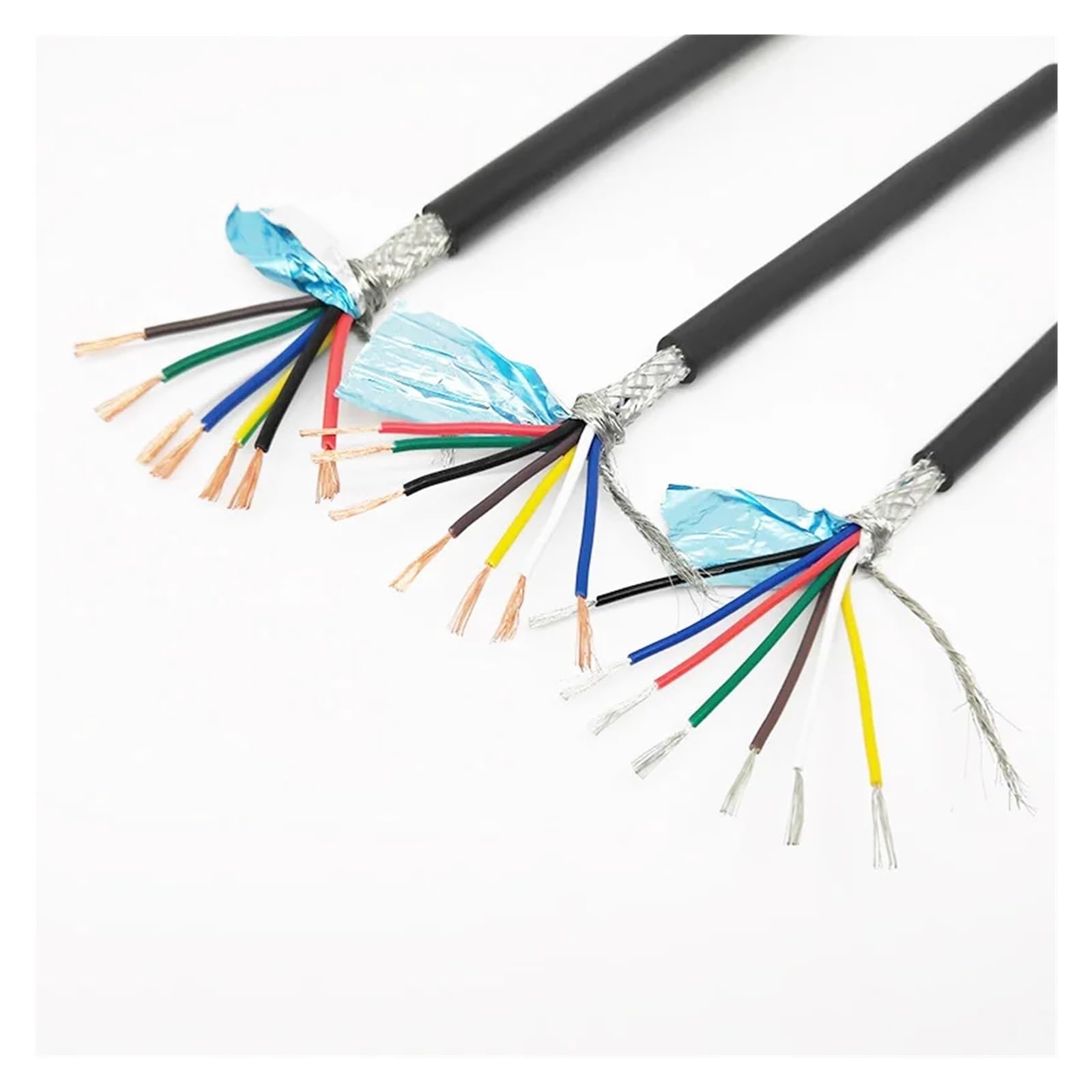 Cavo schermato a 7 nuclei 16-24 1/5/10m Cavo segnale di controllo Audio isolato in PVC nero(7CORES-20 AWG 0.5MM2,5 Meters)