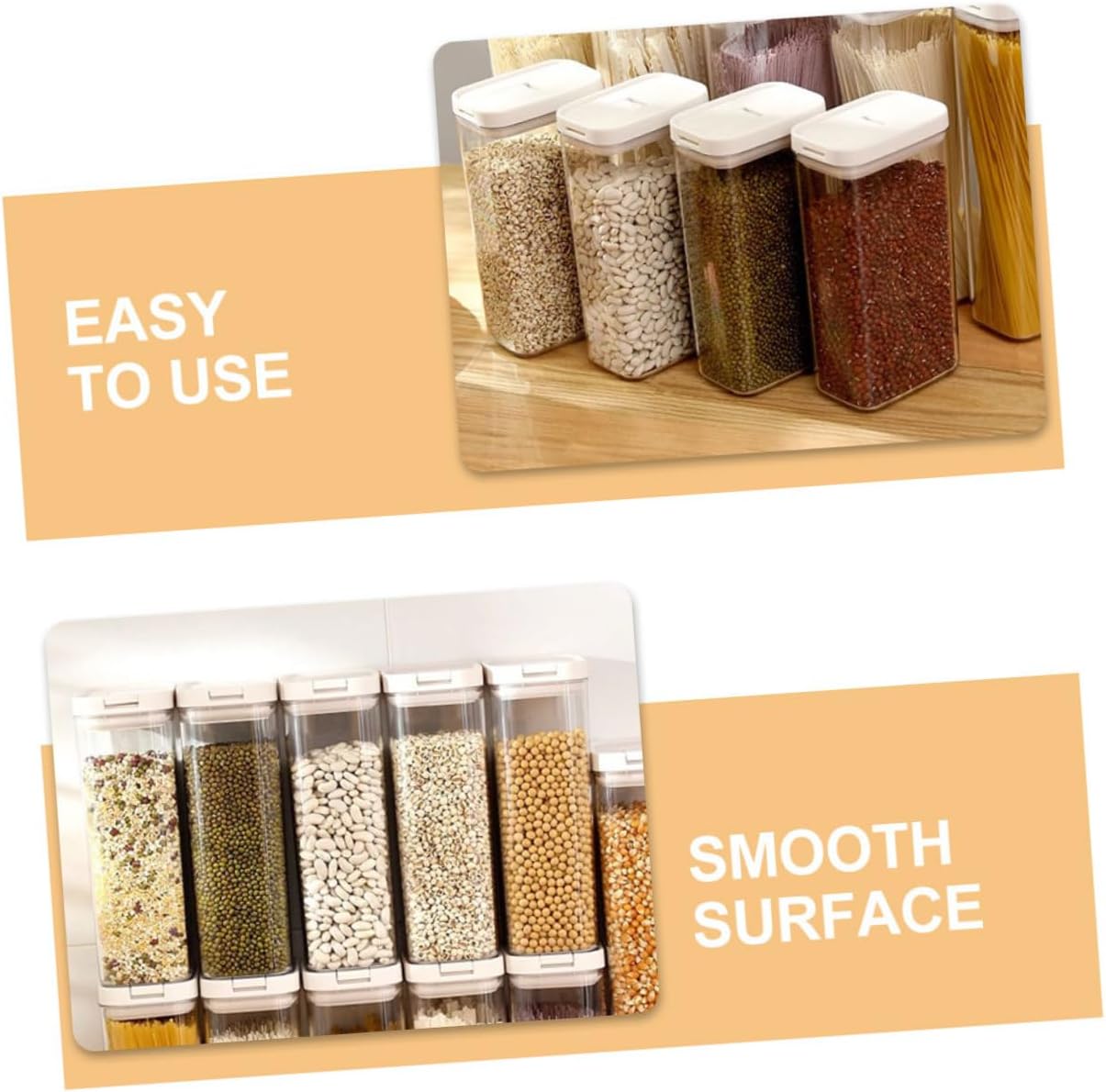 3pcs Pasta Container Airtight Spaghetti Storage Canister for Pantry Organization Design for Easy Visibility and Freshness Preservation for Storing Pasta Rice Flour and More